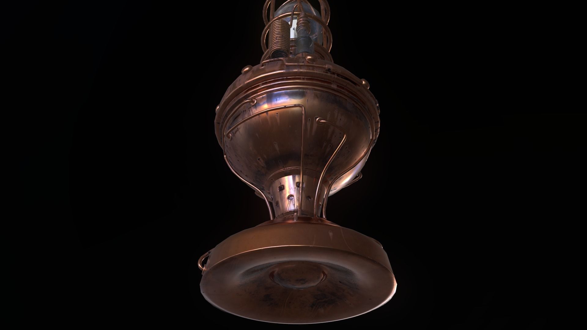 Steampunk lamp Low-poly 3D model_8