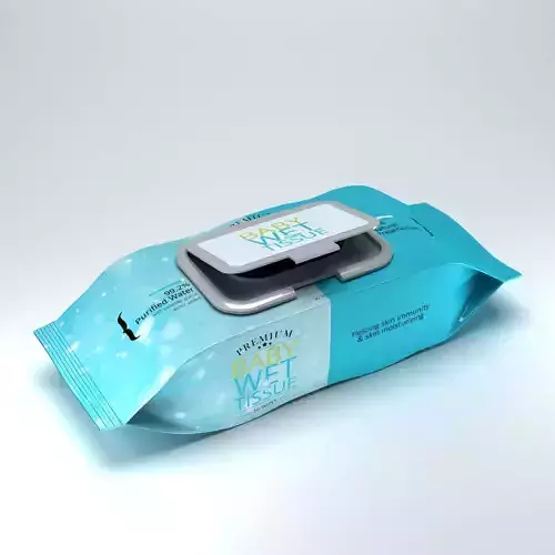 3D model Baby Wet Tissue Mockup  3D model