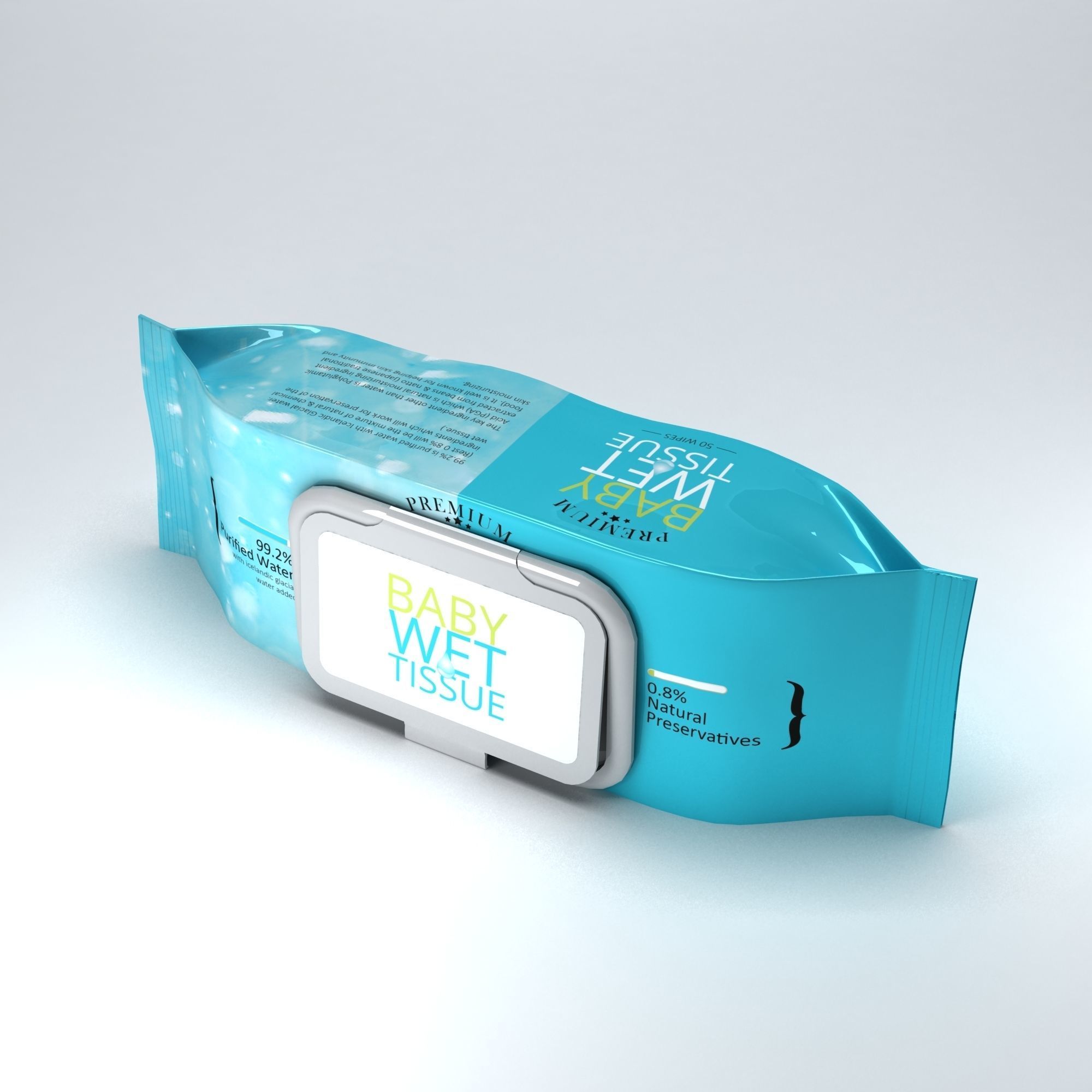 3D model Baby Wet Tissue Mockup  3D model_3