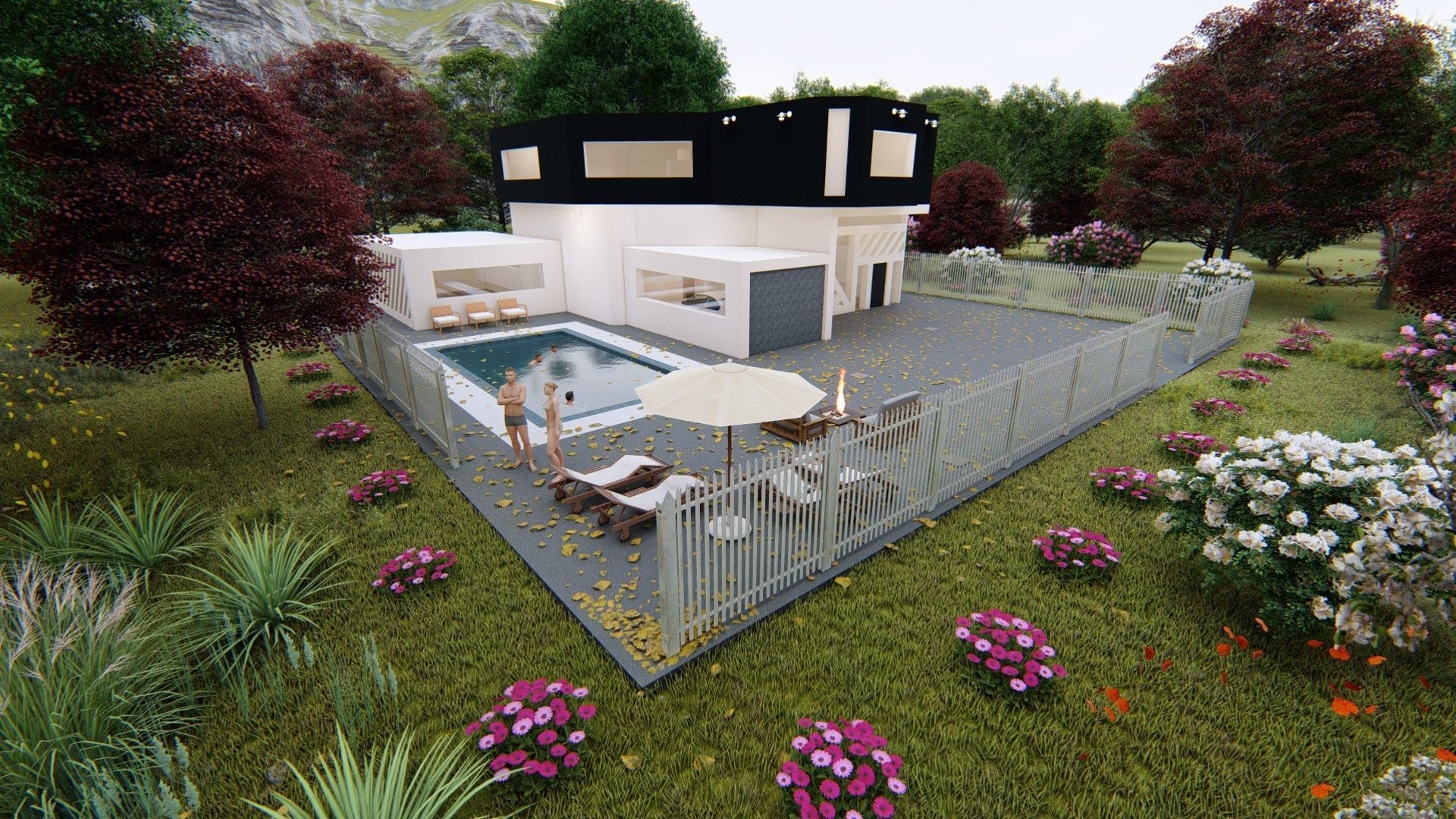 Realistic Modern House Model  Low-poly 3D model_22