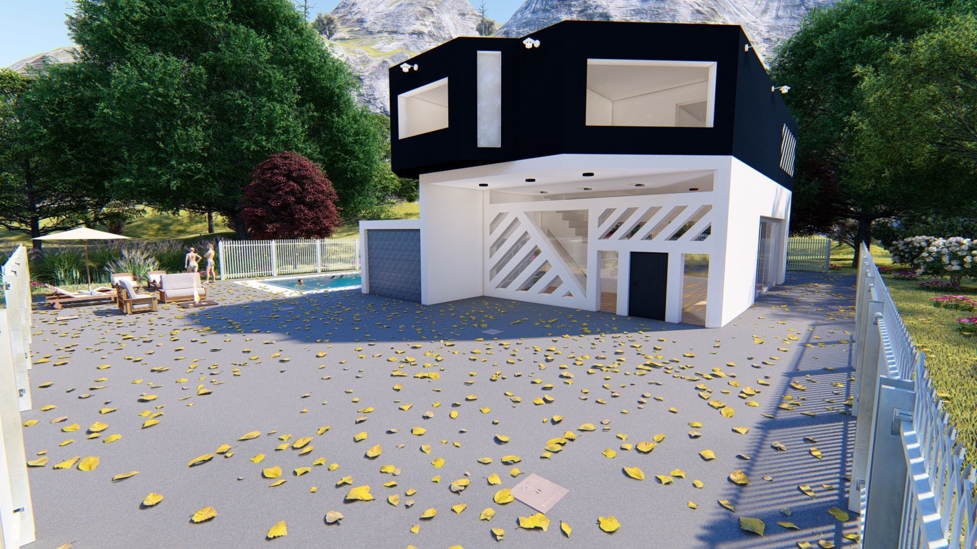 Realistic Modern House Model  Low-poly 3D model_47