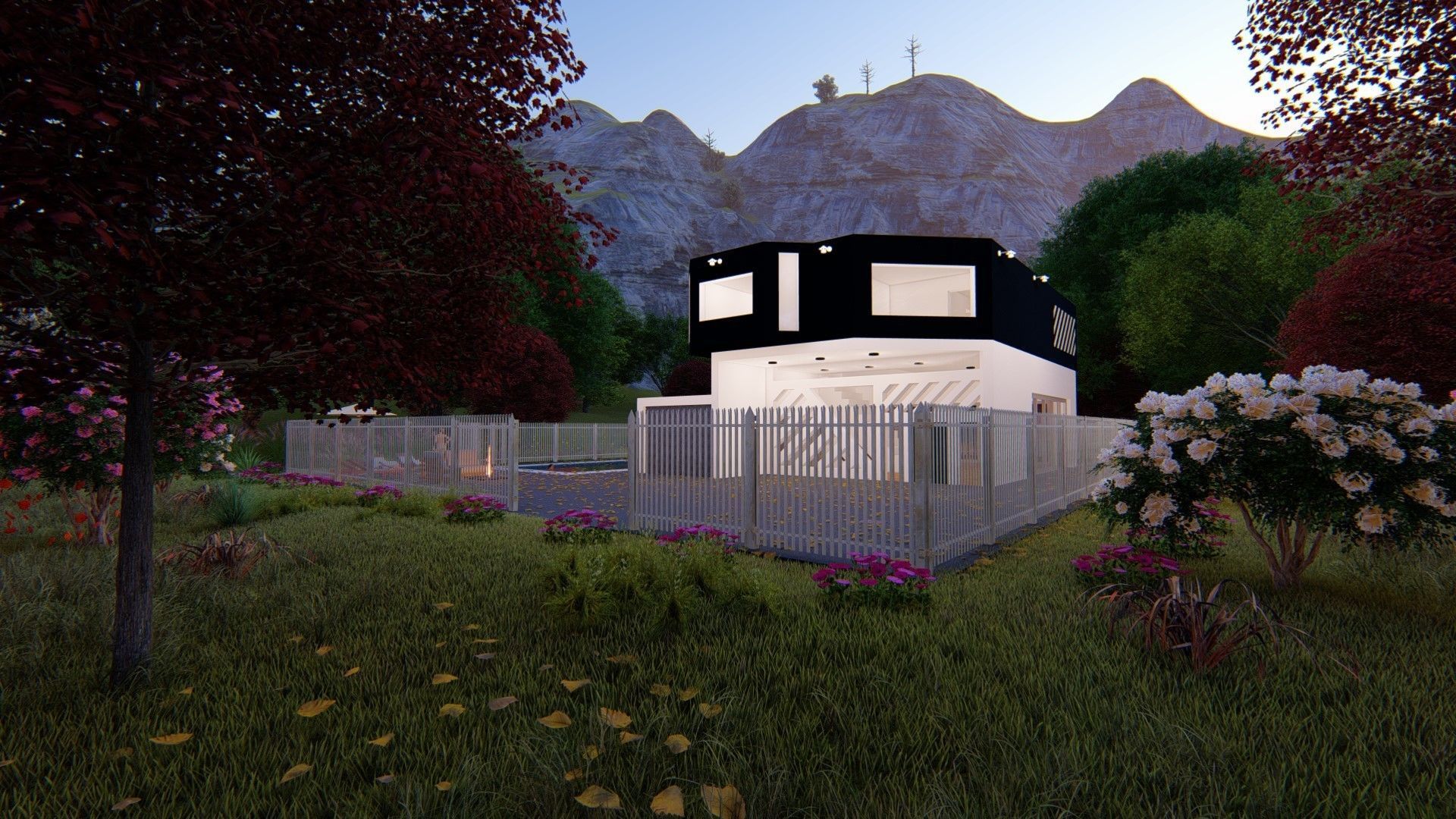 Realistic Modern House Model  Low-poly 3D model_39