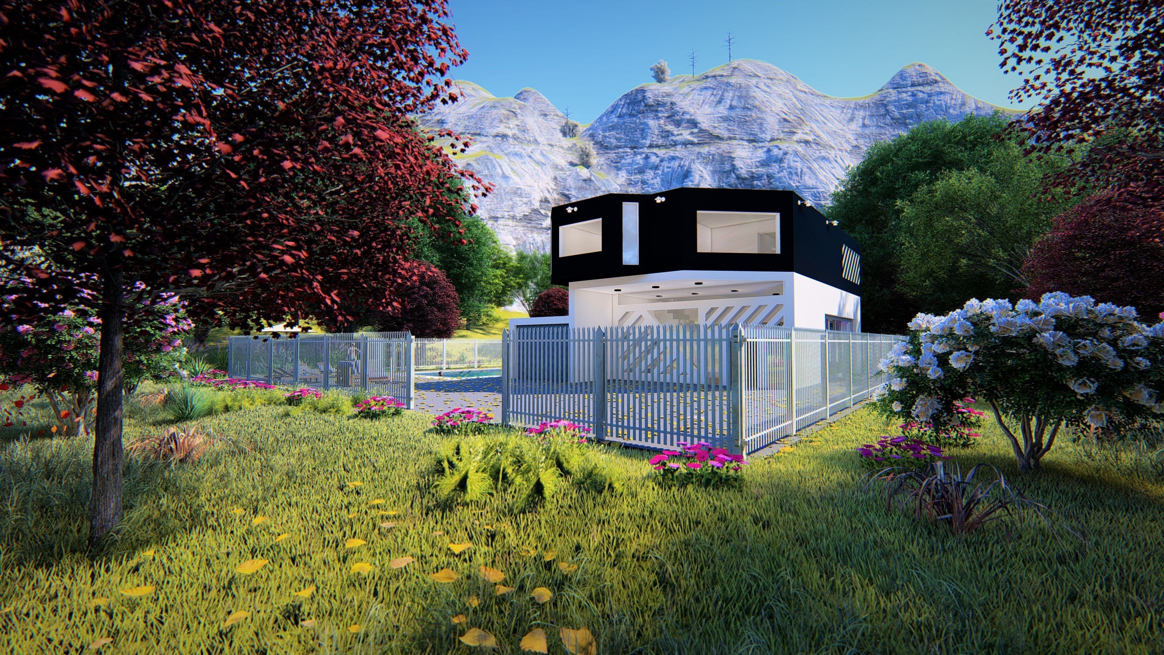 Realistic Modern House Model  Low-poly 3D model_2