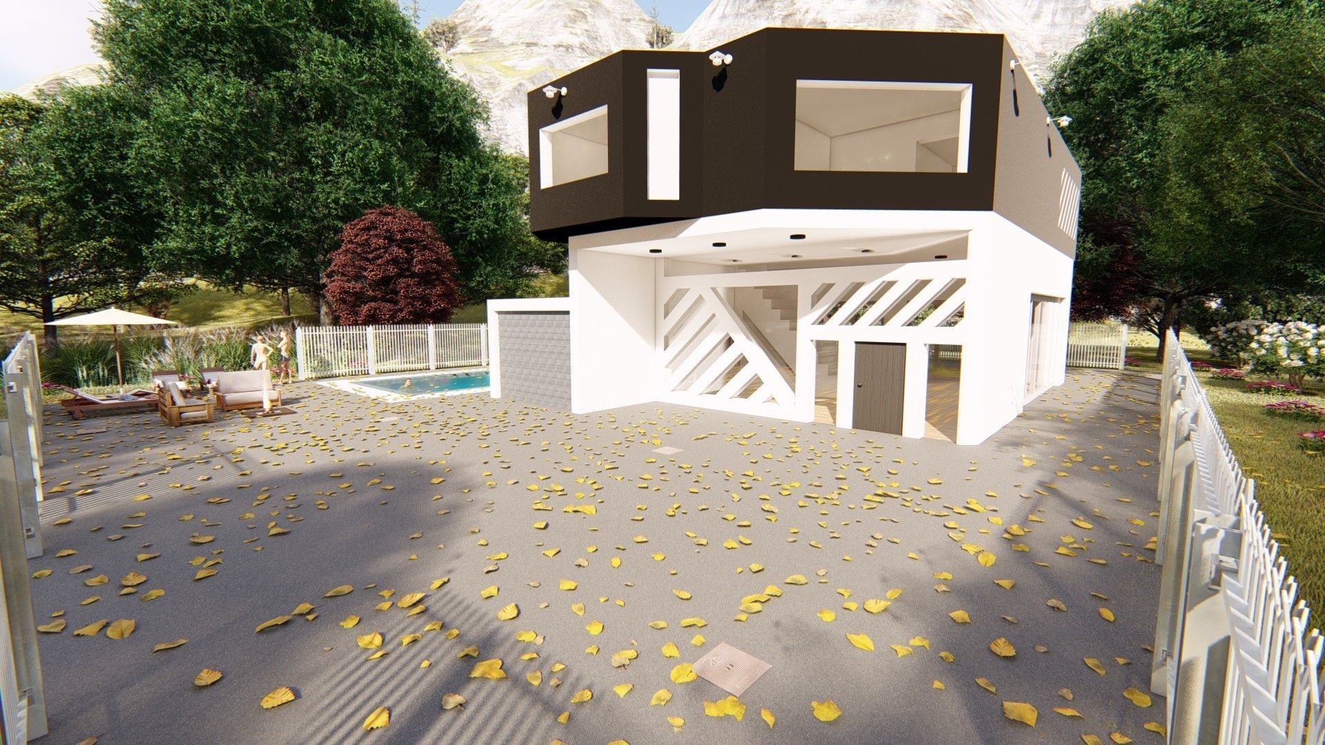 Realistic Modern House Model  Low-poly 3D model_46