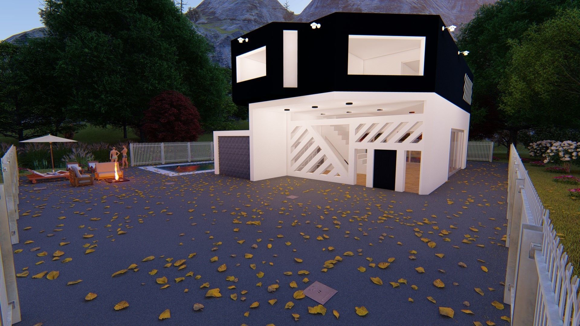 Realistic Modern House Model  Low-poly 3D model_48