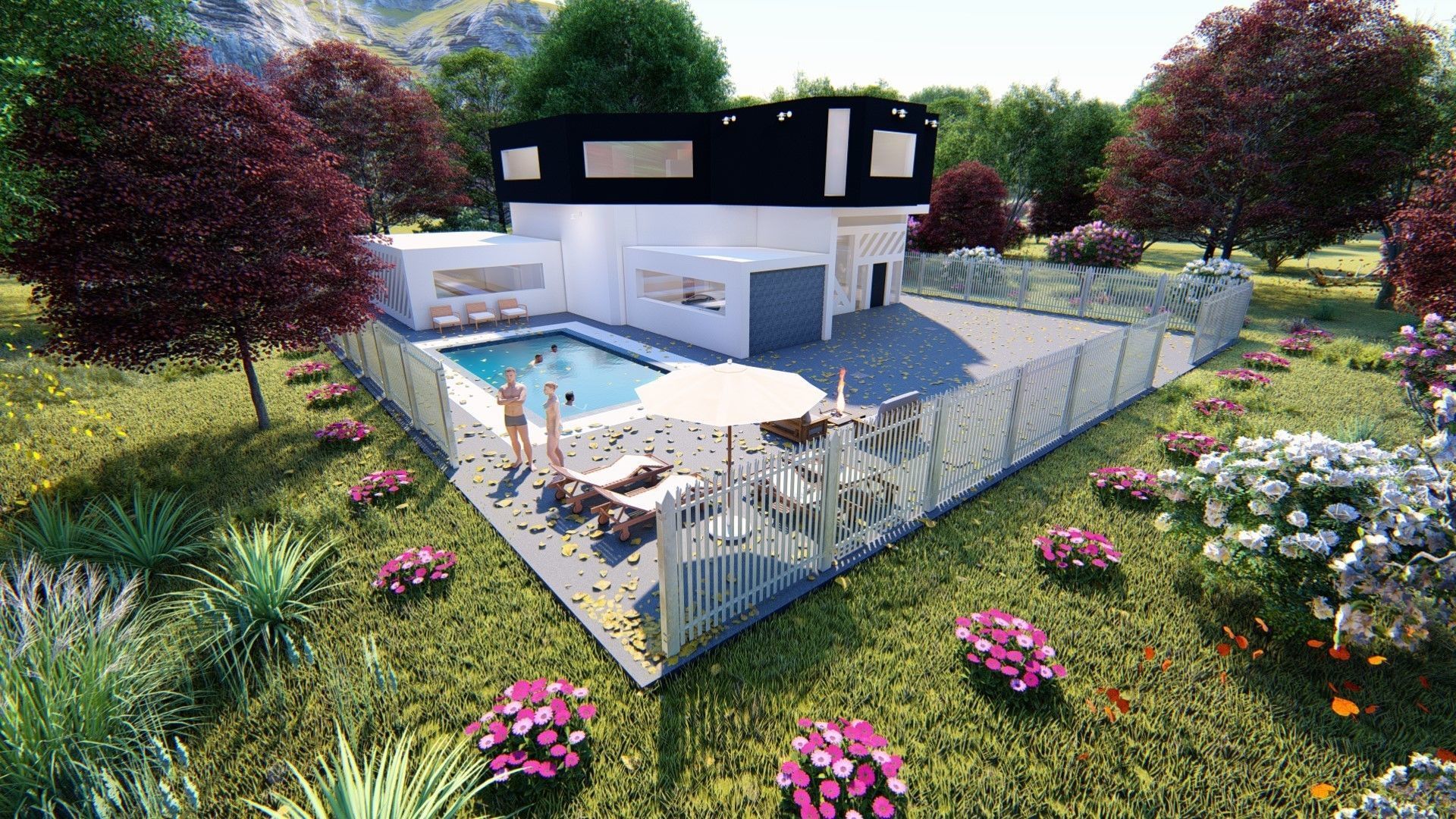 Realistic Modern House Model  Low-poly 3D model_20