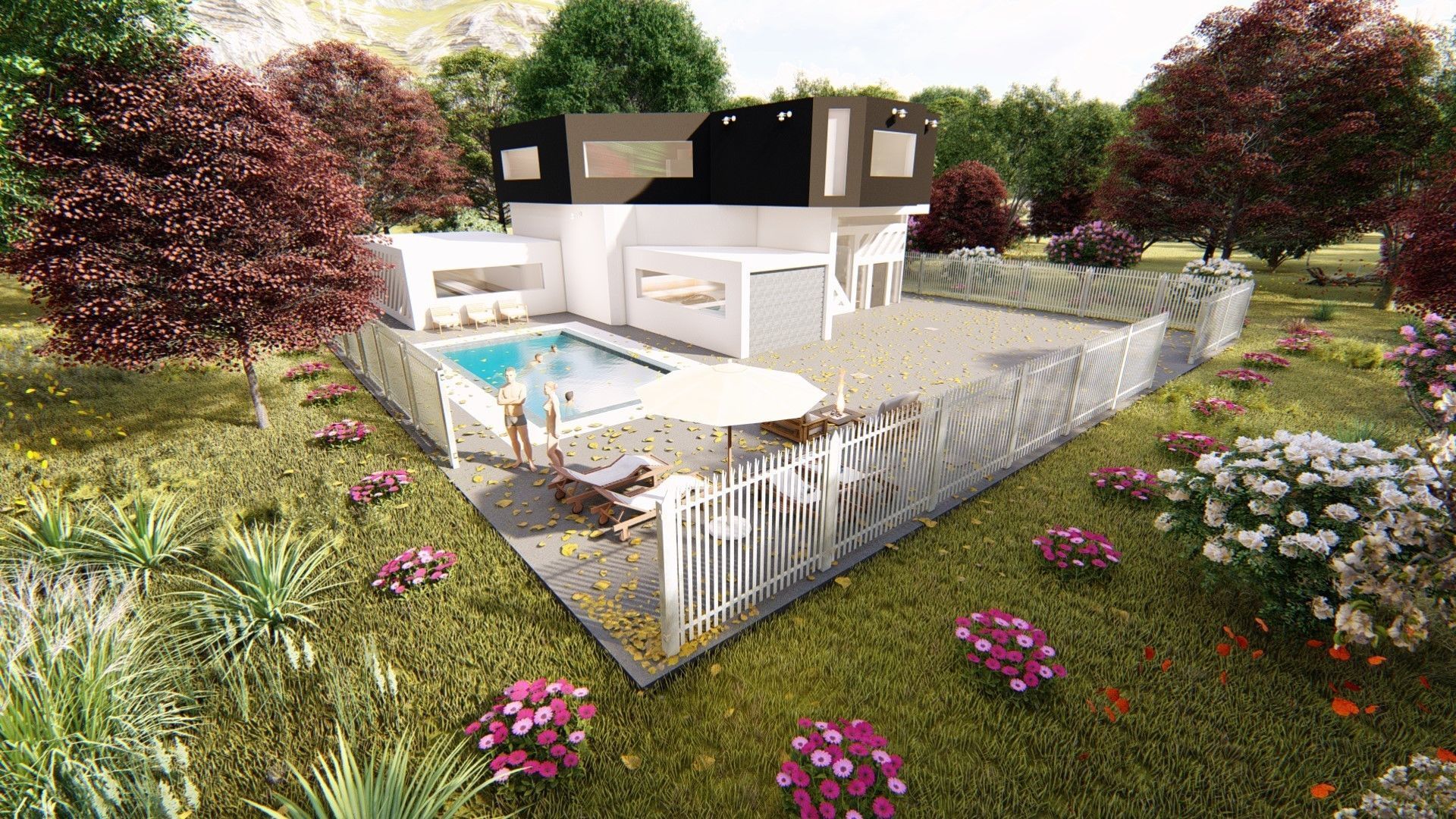 Realistic Modern House Model  Low-poly 3D model_19