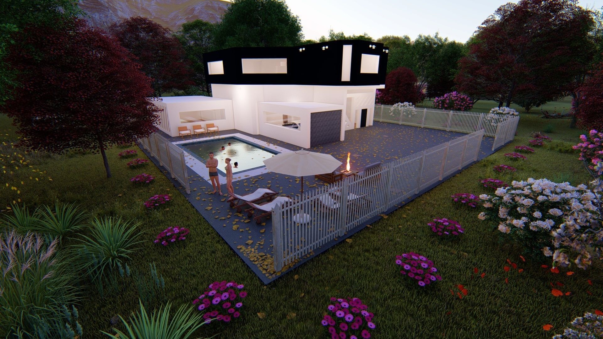 Realistic Modern House Model  Low-poly 3D model_21