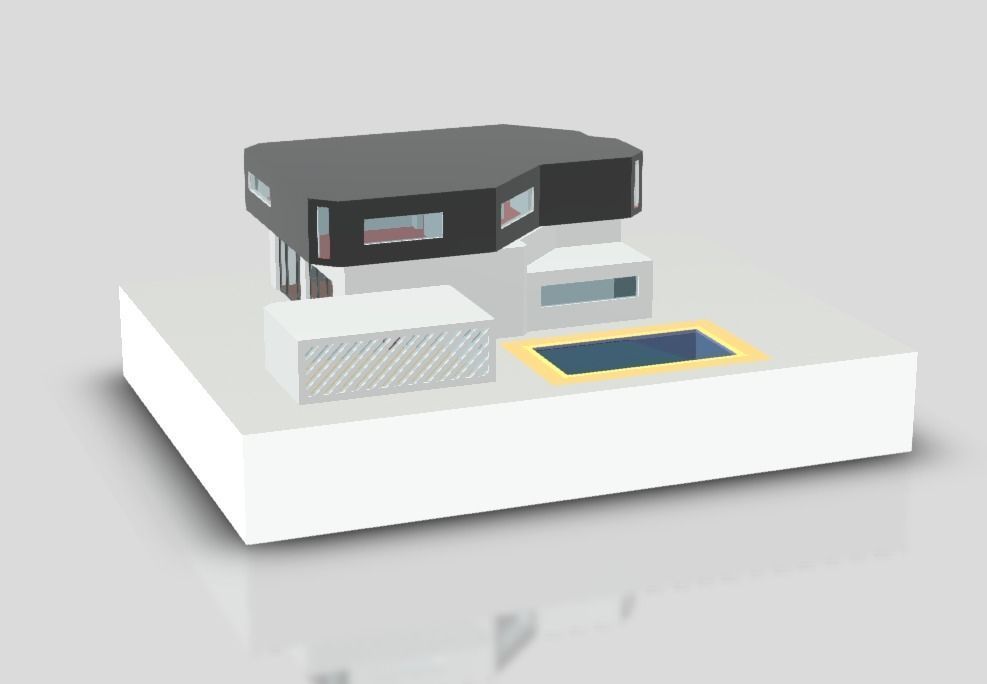 Realistic Modern House Model  Low-poly 3D model_13