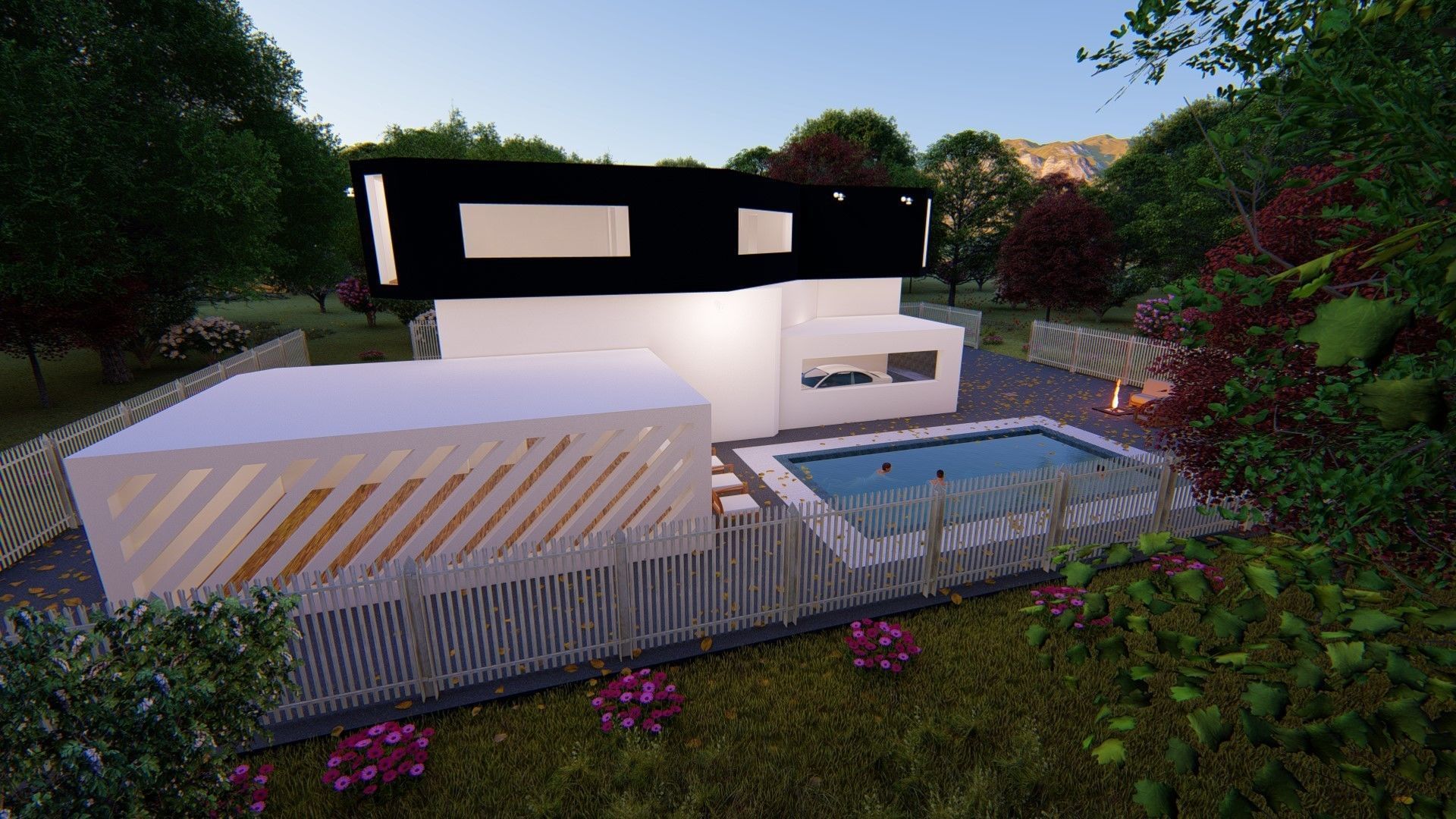 Realistic Modern House Model  Low-poly 3D model_25