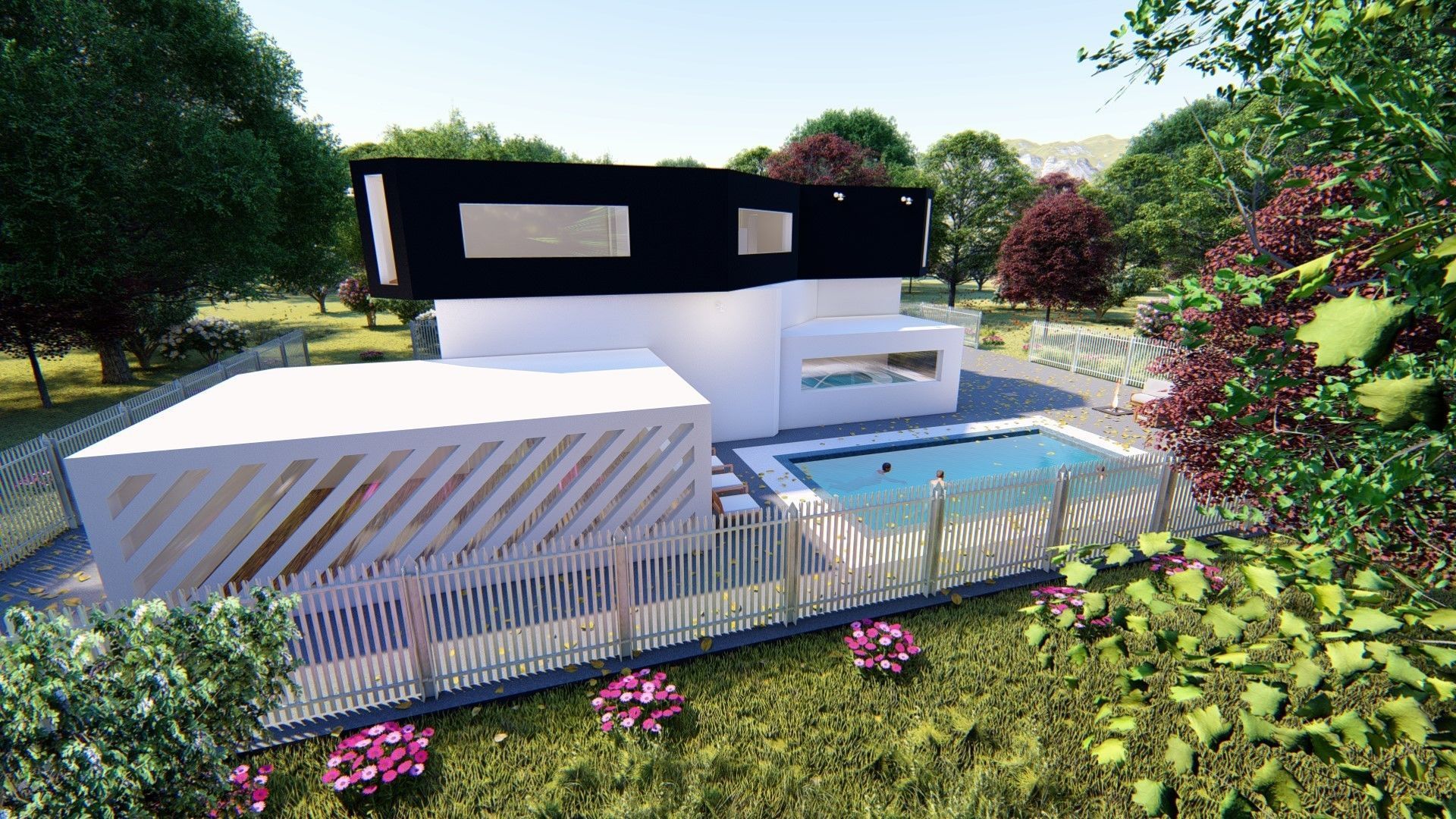 Realistic Modern House Model  Low-poly 3D model_24