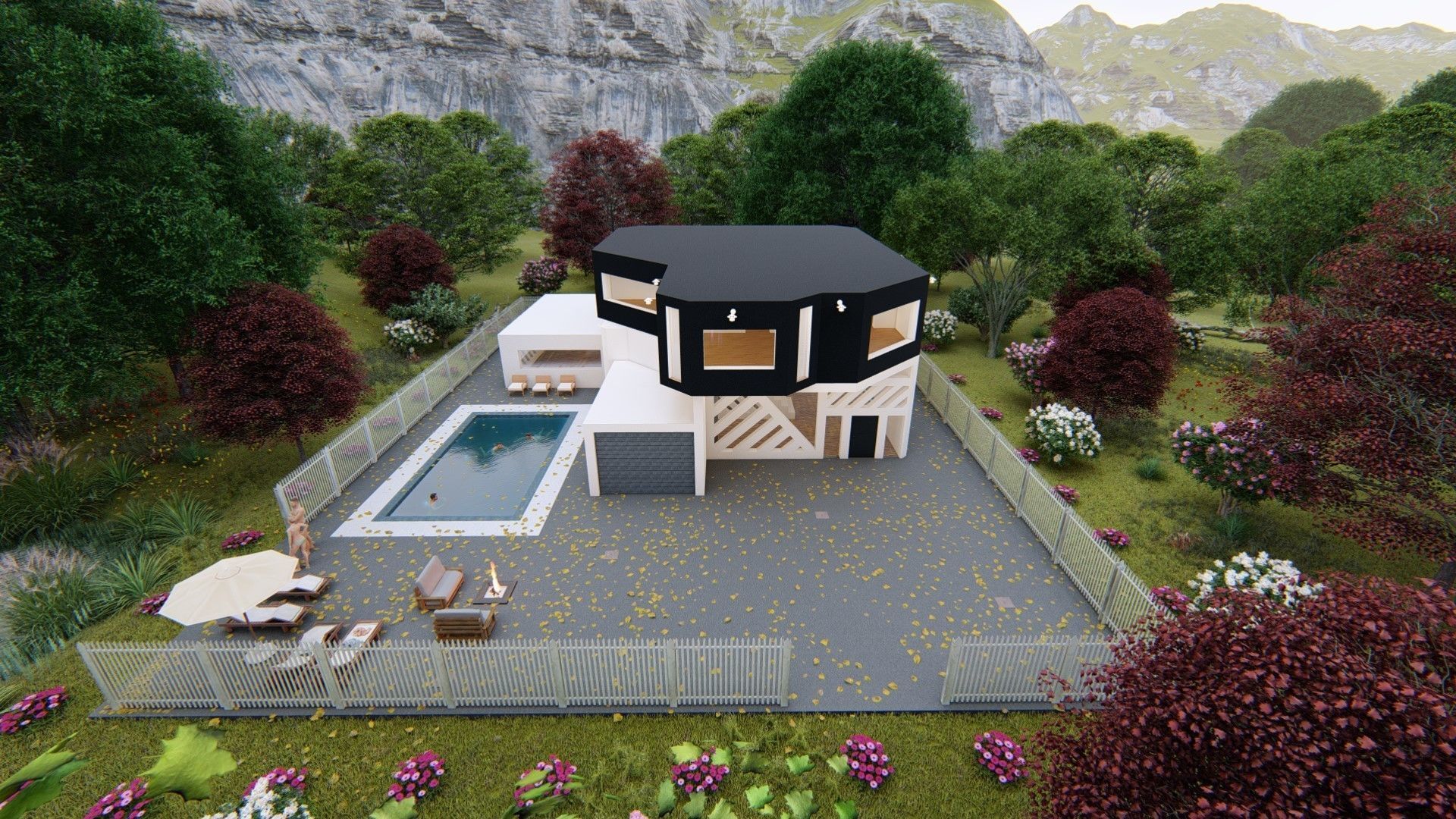 Realistic Modern House Model  Low-poly 3D model_44