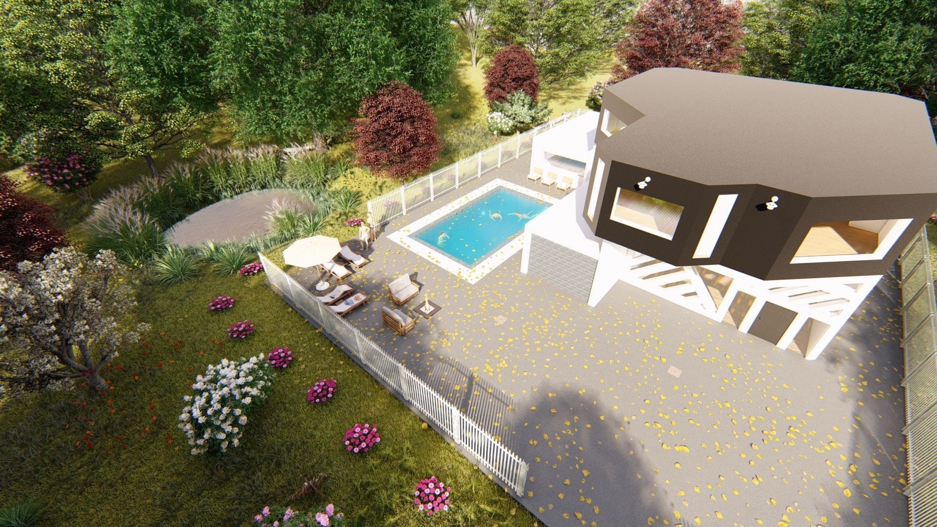 Realistic Modern House Model  Low-poly 3D model_50