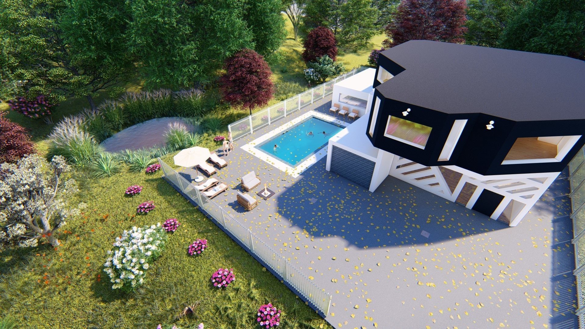 Realistic Modern House Model  Low-poly 3D model_16