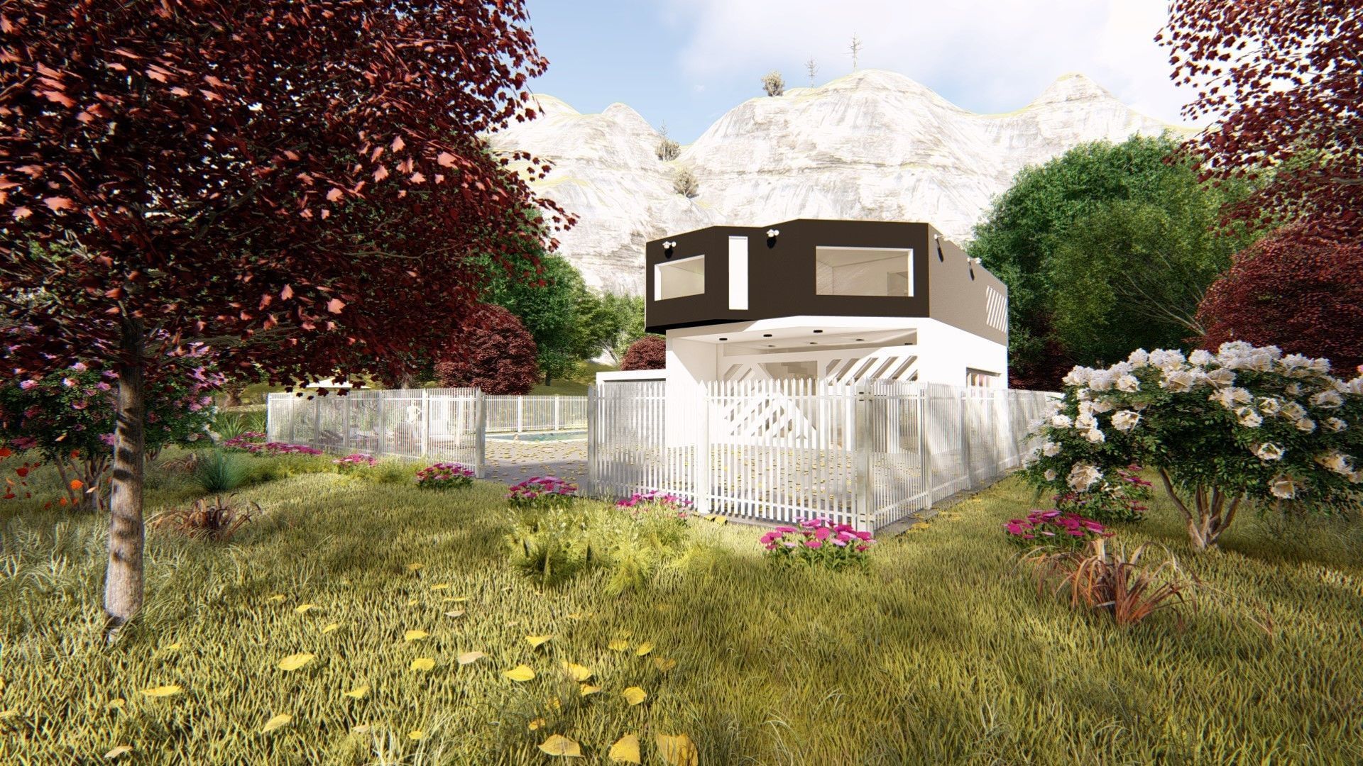 Realistic Modern House Model  Low-poly 3D model_26