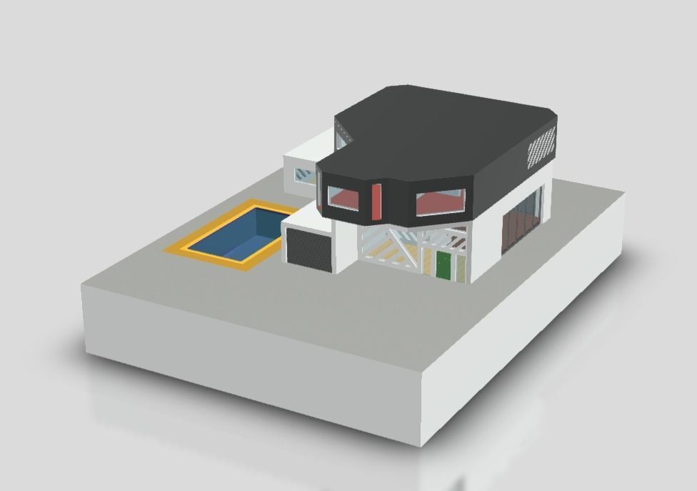 Realistic Modern House Model  Low-poly 3D model_11