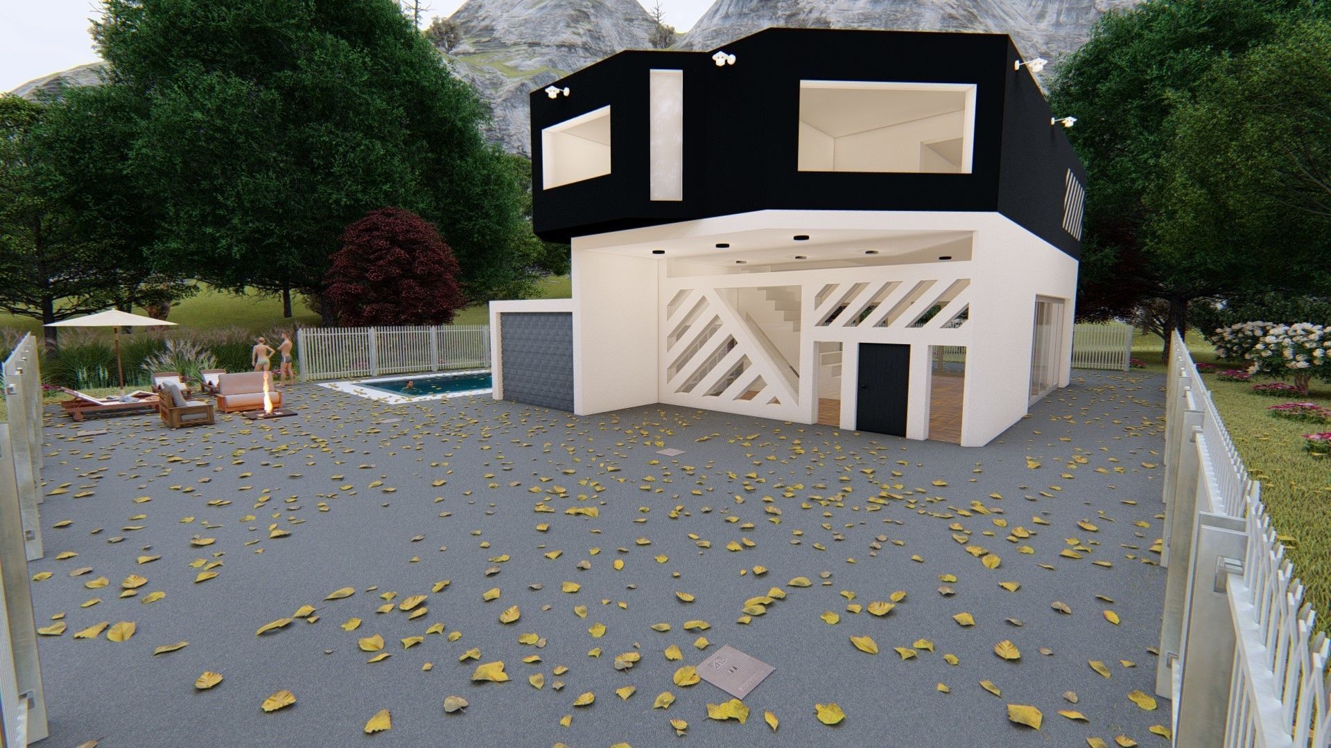 Realistic Modern House Model  Low-poly 3D model_49