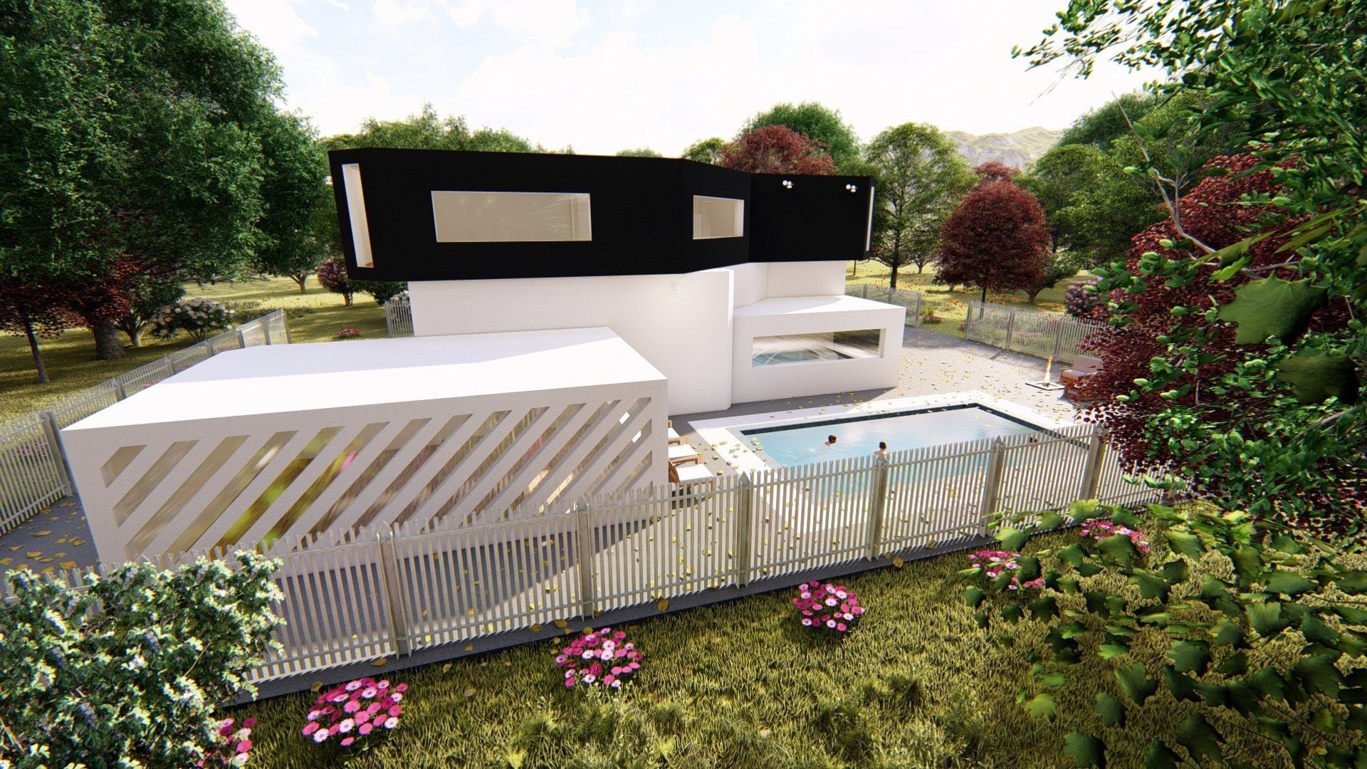 Realistic Modern House Model  Low-poly 3D model_23