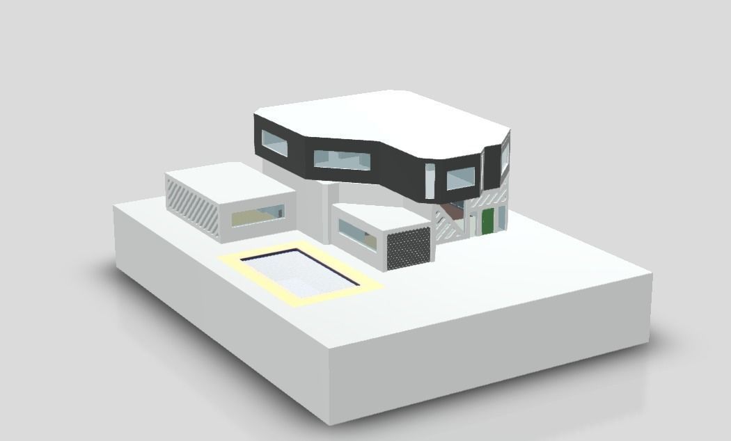 Realistic Modern House Model  Low-poly 3D model_10