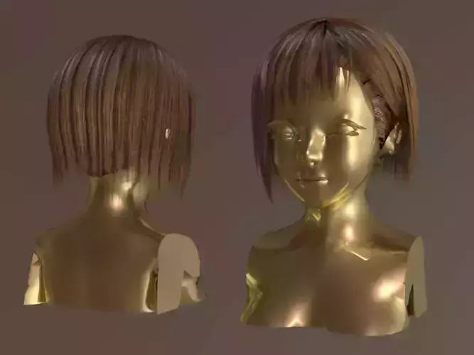 LOW POLY  - HAIR RIGEED  4K PBR  Low-poly 3D model
