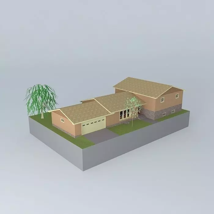 4 Level House Free 3D model_0