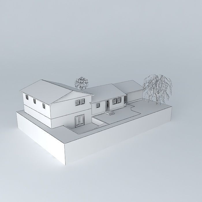 4 Level House Free 3D model_4