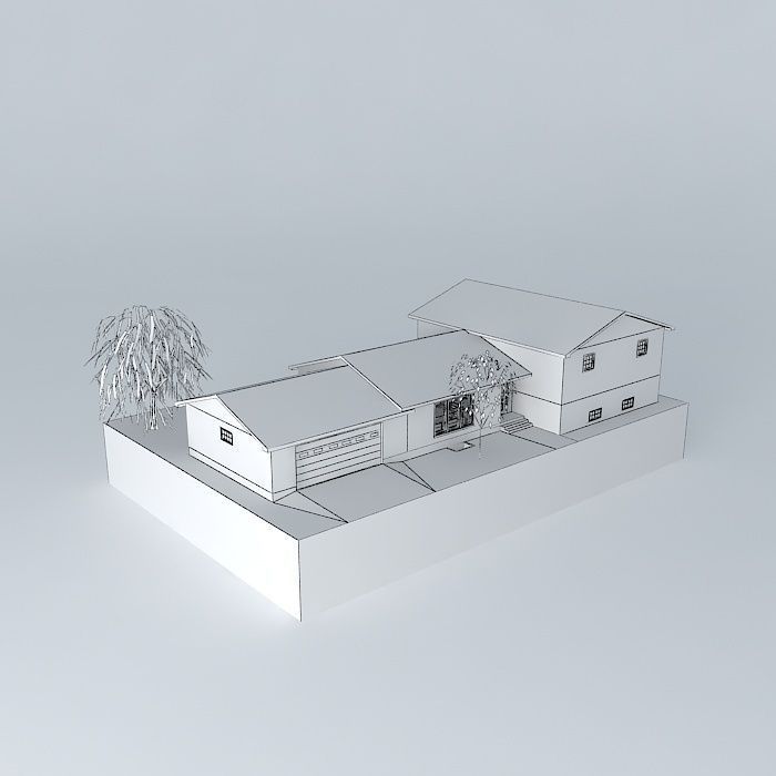 4 Level House Free 3D model_3