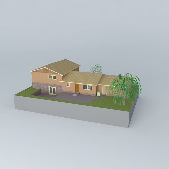 4 Level House Free 3D model_1