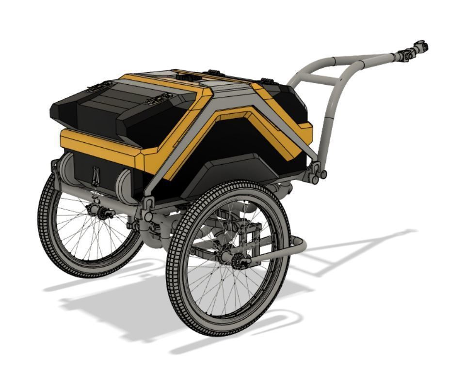 BICYCLE TRAILER ACTUAL DIMENSION 3D model_8