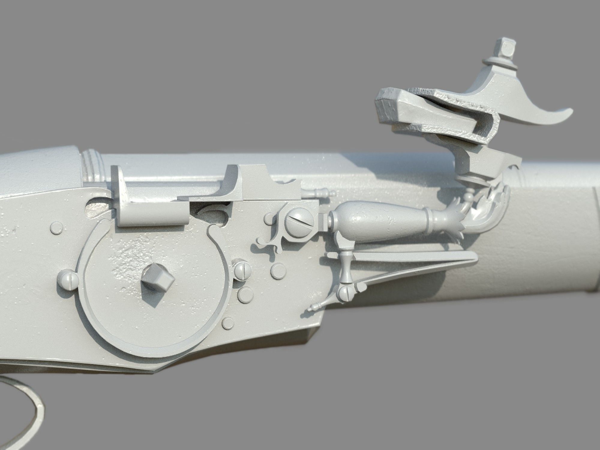 Weapon - Flintlock - Italian Wheellock Pistol Low-poly 3D model_22