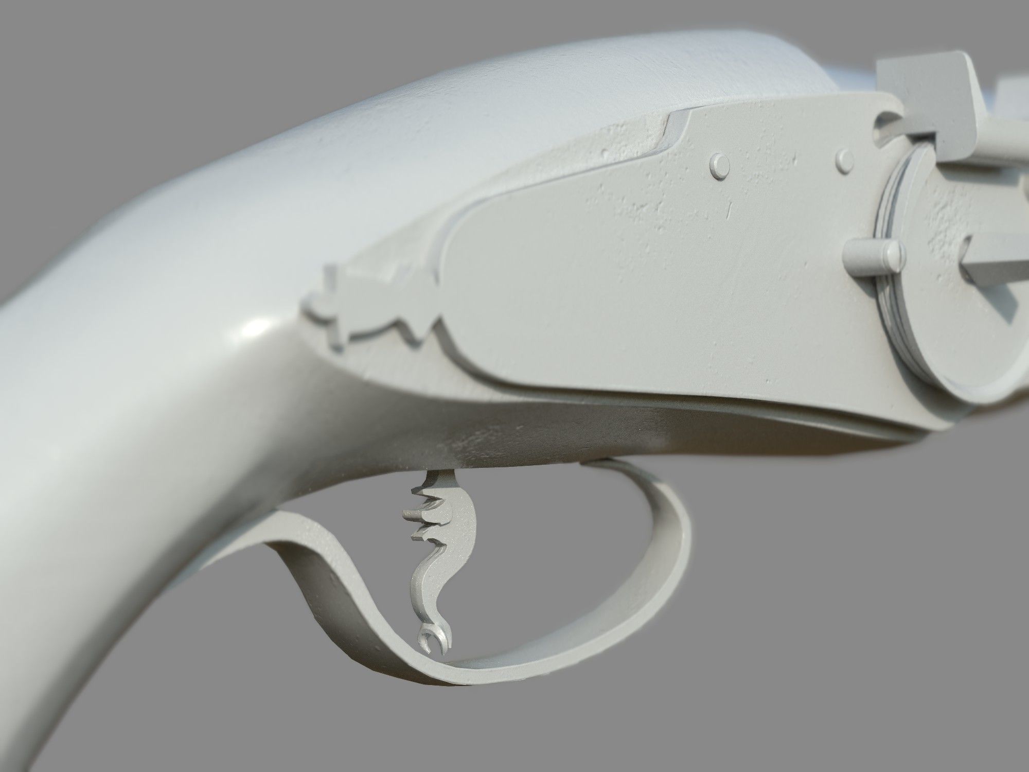 Weapon - Flintlock - Italian Wheellock Pistol Low-poly 3D model_21