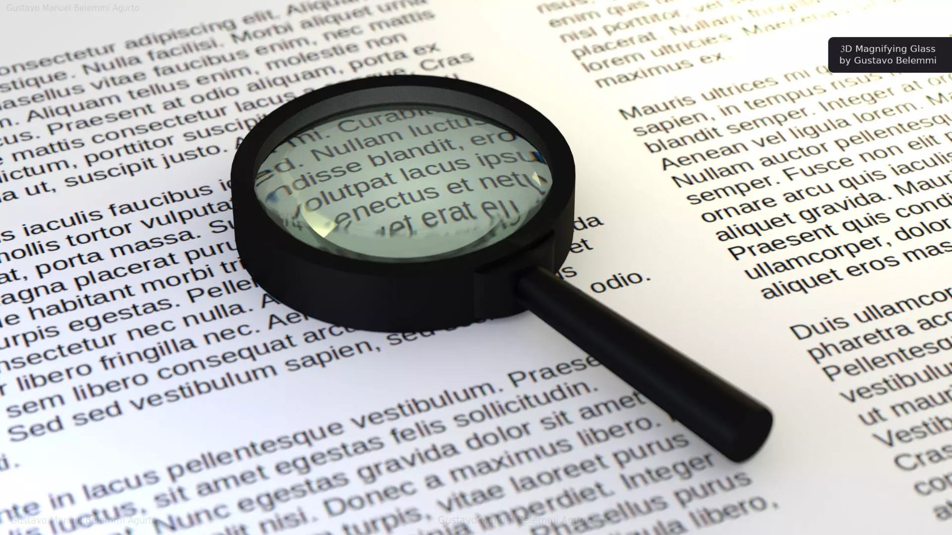 Magnifiyng Glass for Cycles Render 3D model_0