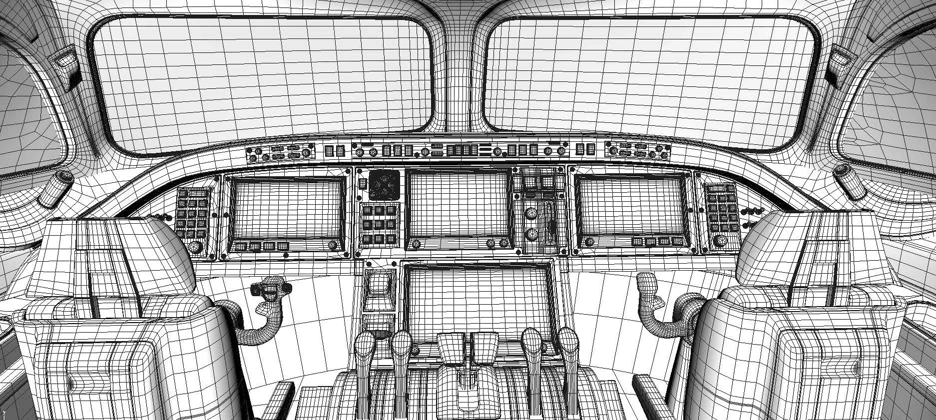 This 3D airplane includes a fully detailed interior 3D model_14