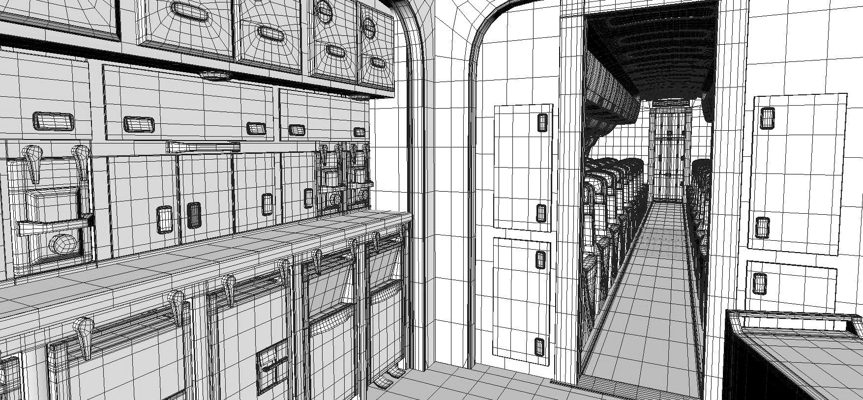 This 3D airplane includes a fully detailed interior 3D model_22