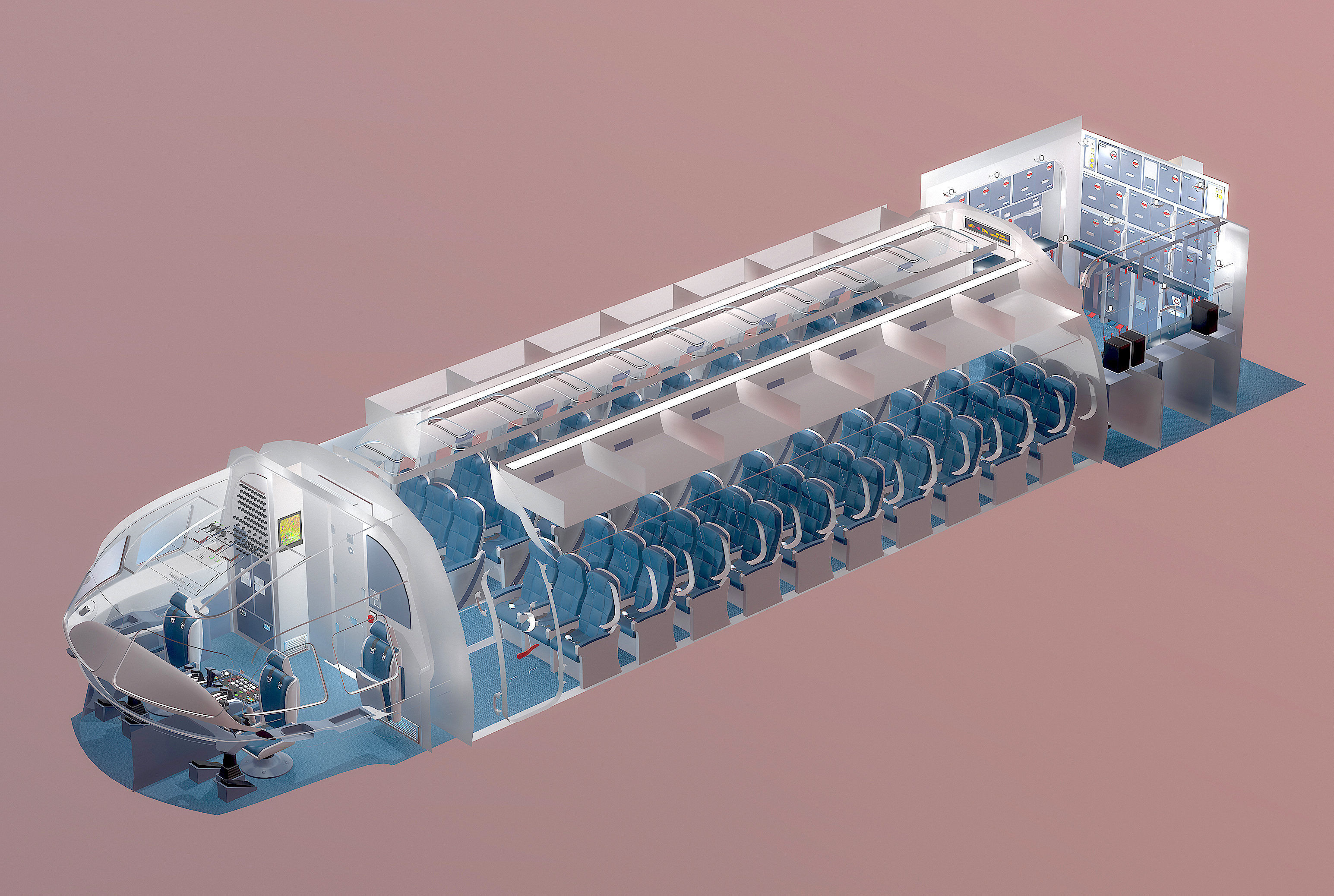 This 3D airplane includes a fully detailed interior 3D model_23