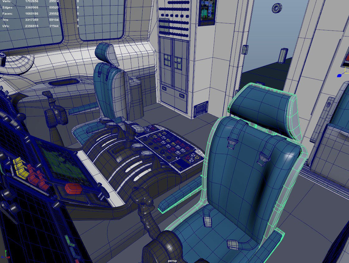 This 3D airplane includes a fully detailed interior 3D model_6