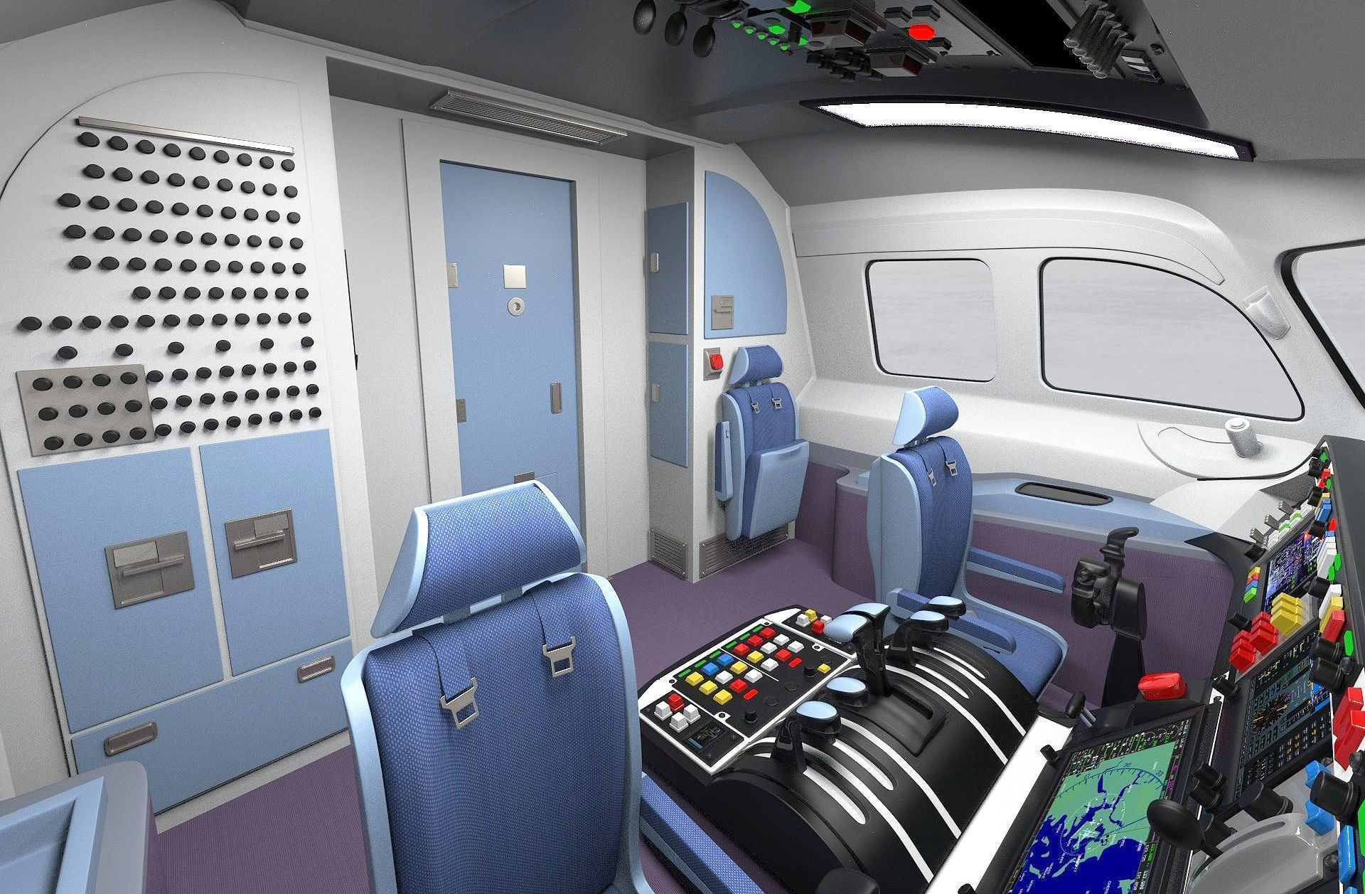 This 3D airplane includes a fully detailed interior 3D model_8