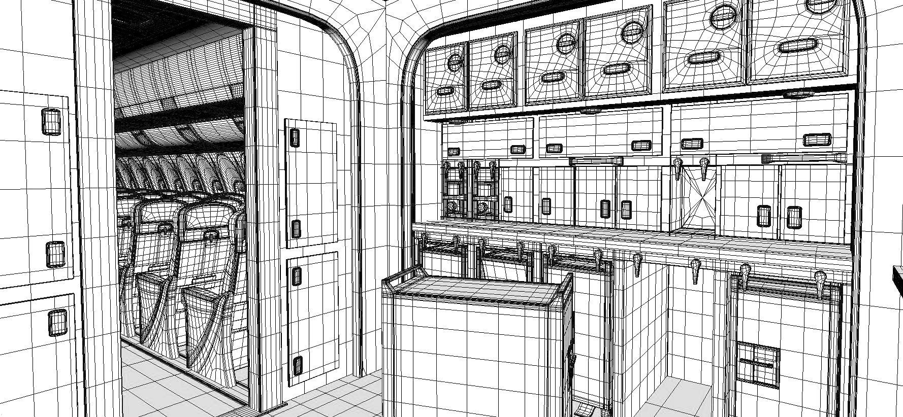 This 3D airplane includes a fully detailed interior 3D model_20