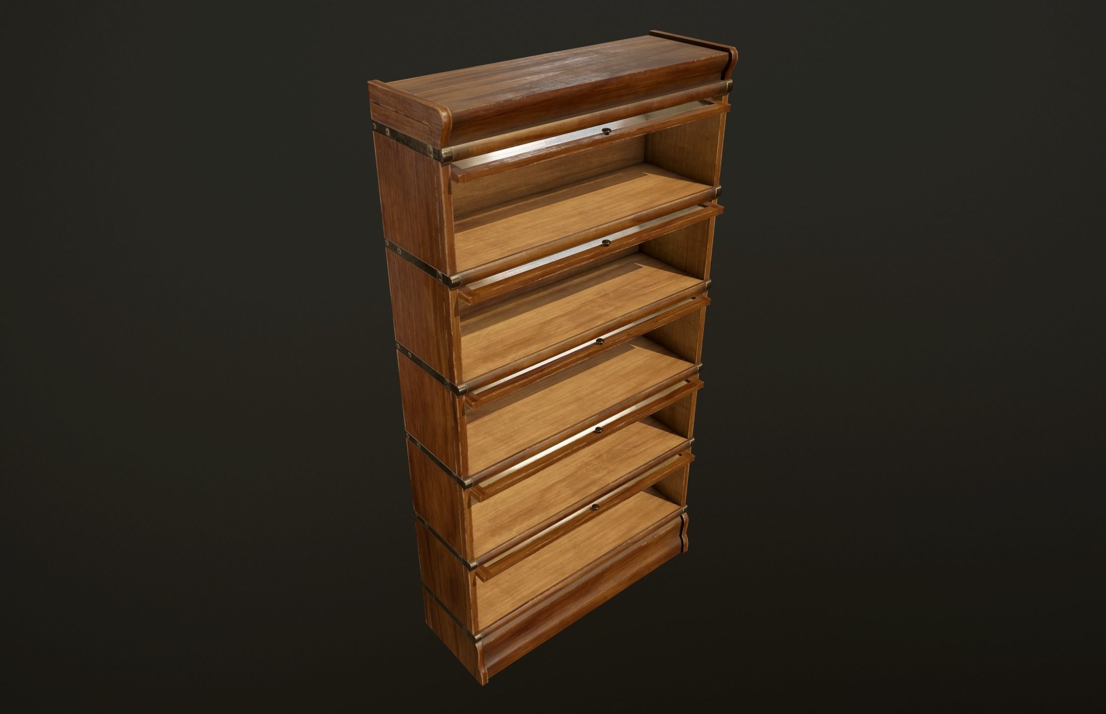 Antique Bookcase - PBR Game Ready Low-poly 3D model_4