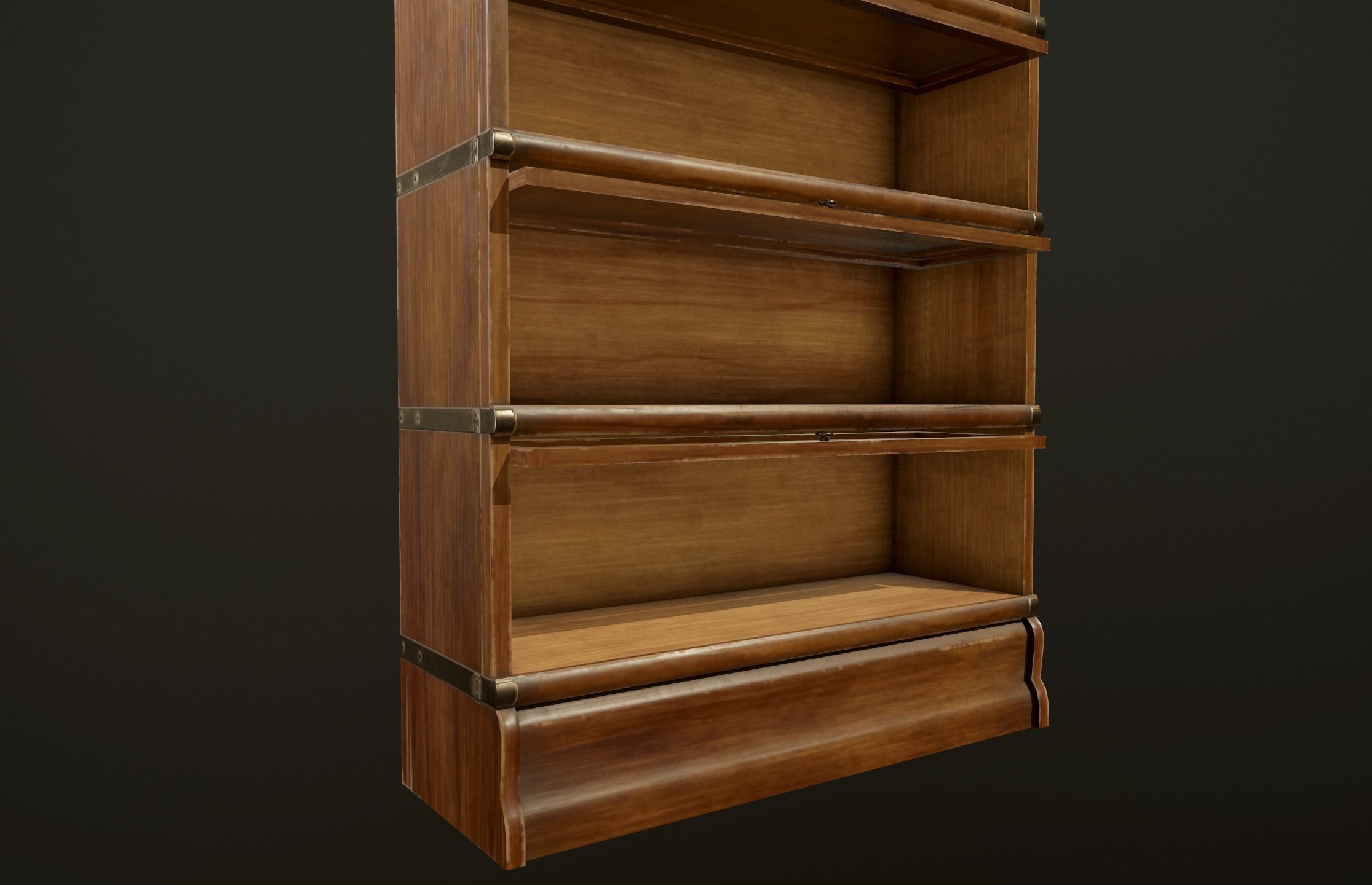 Antique Bookcase - PBR Game Ready Low-poly 3D model_7