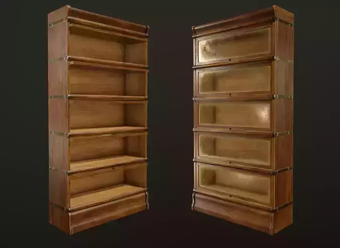 Antique Bookcase - PBR Game Ready