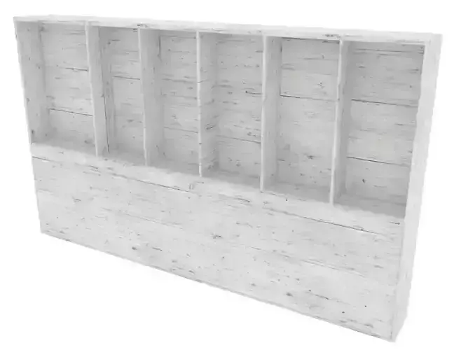 Bookshelf wooden wall with shelves
