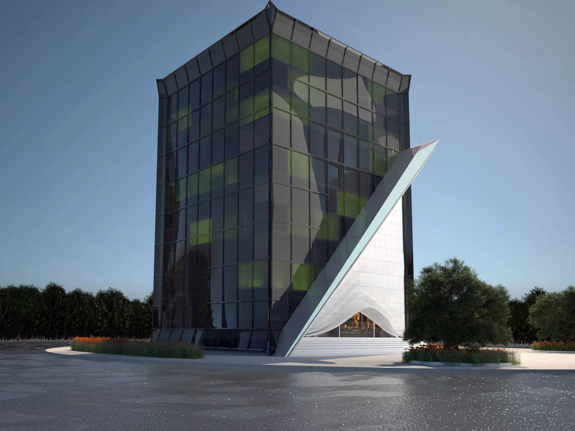 Modern Hospital Building  3D model_0