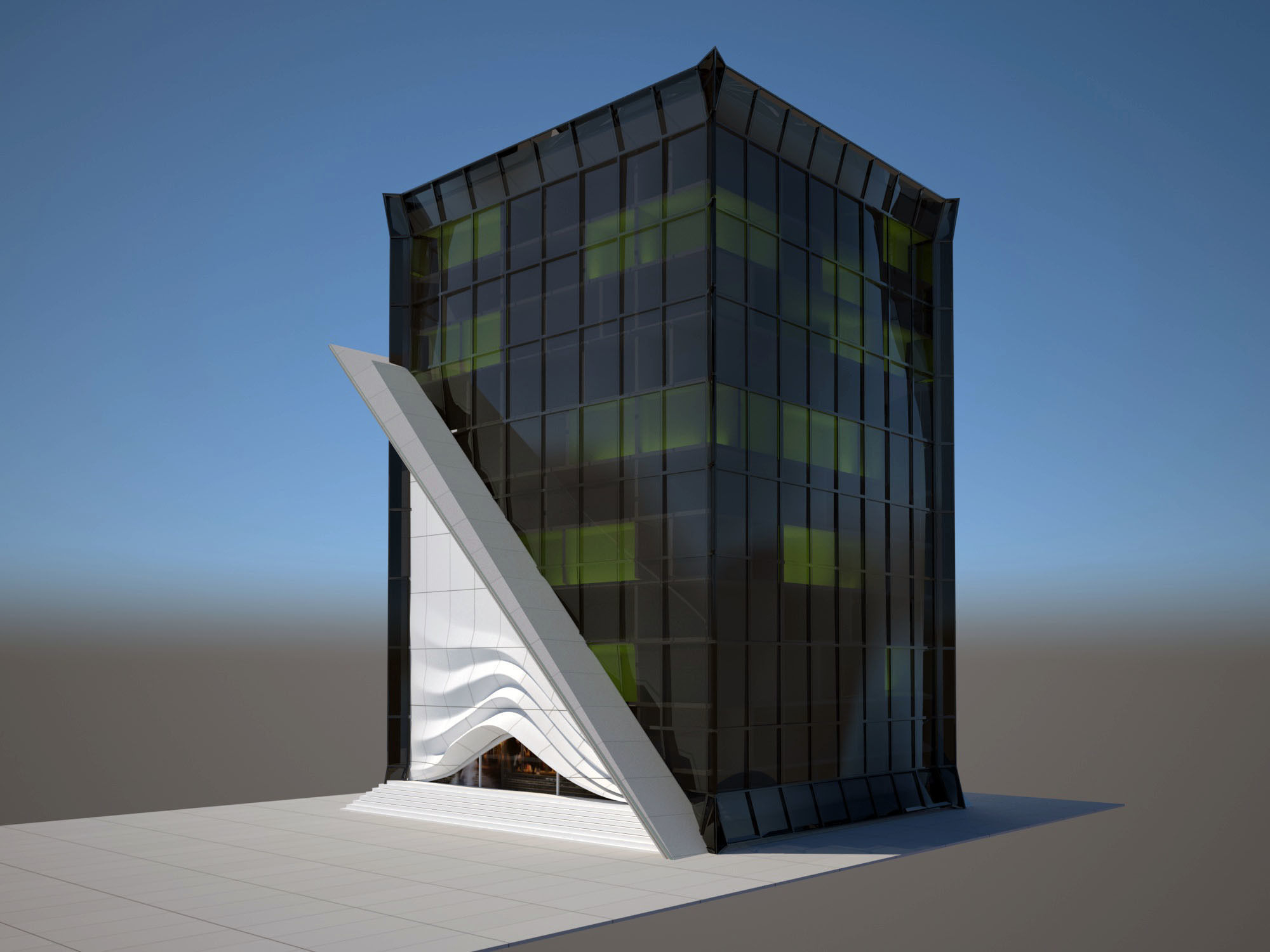 Modern Hospital Building  3D model_2
