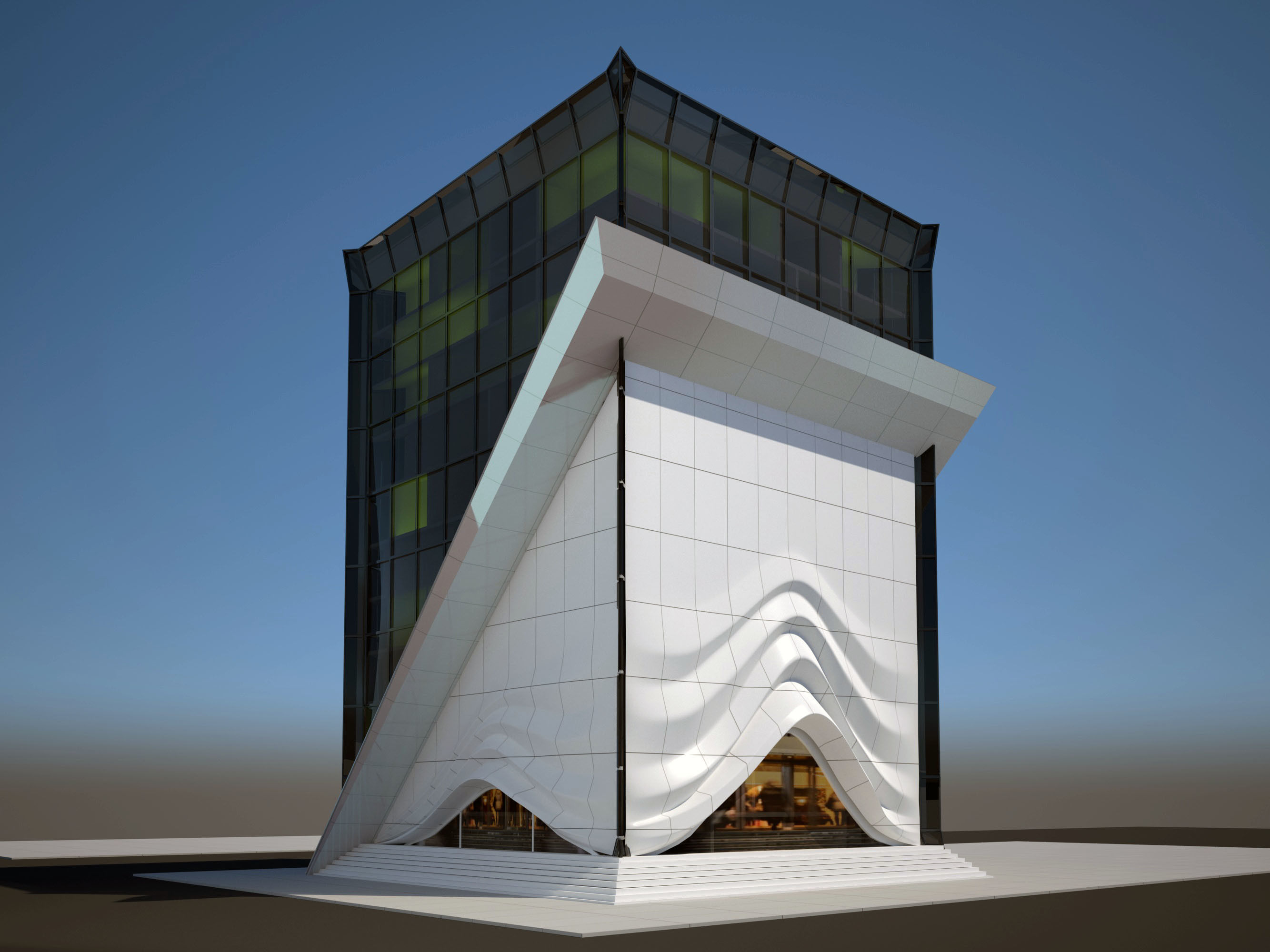 Modern Hospital Building  3D model_4