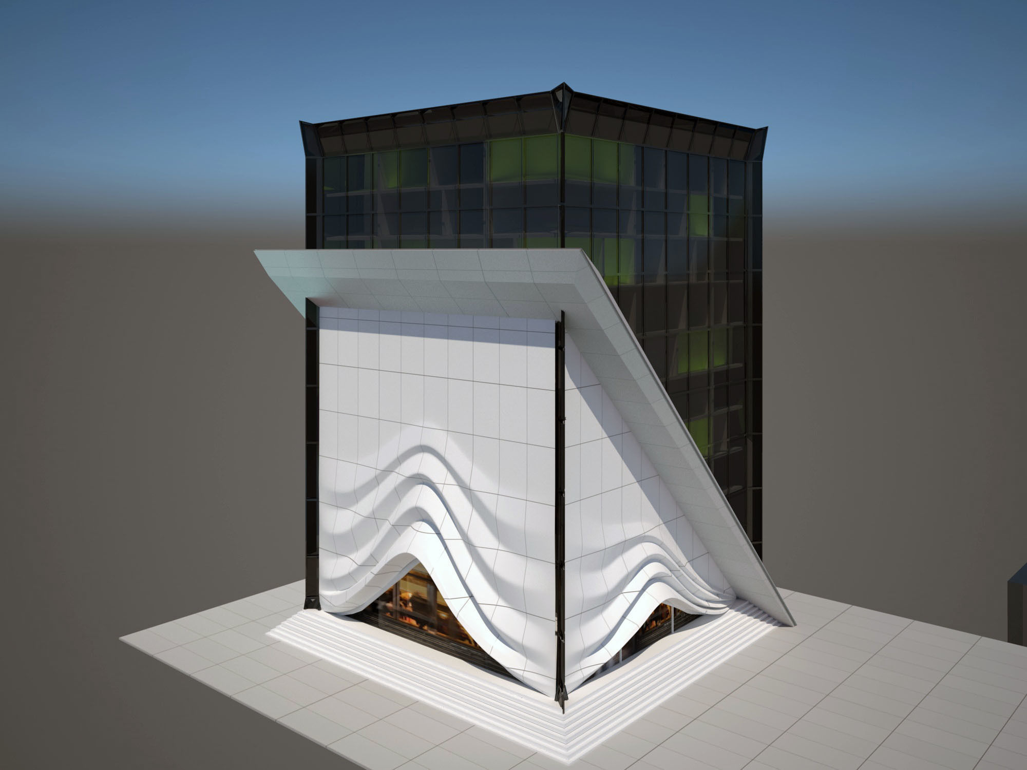 Modern Hospital Building  3D model_5