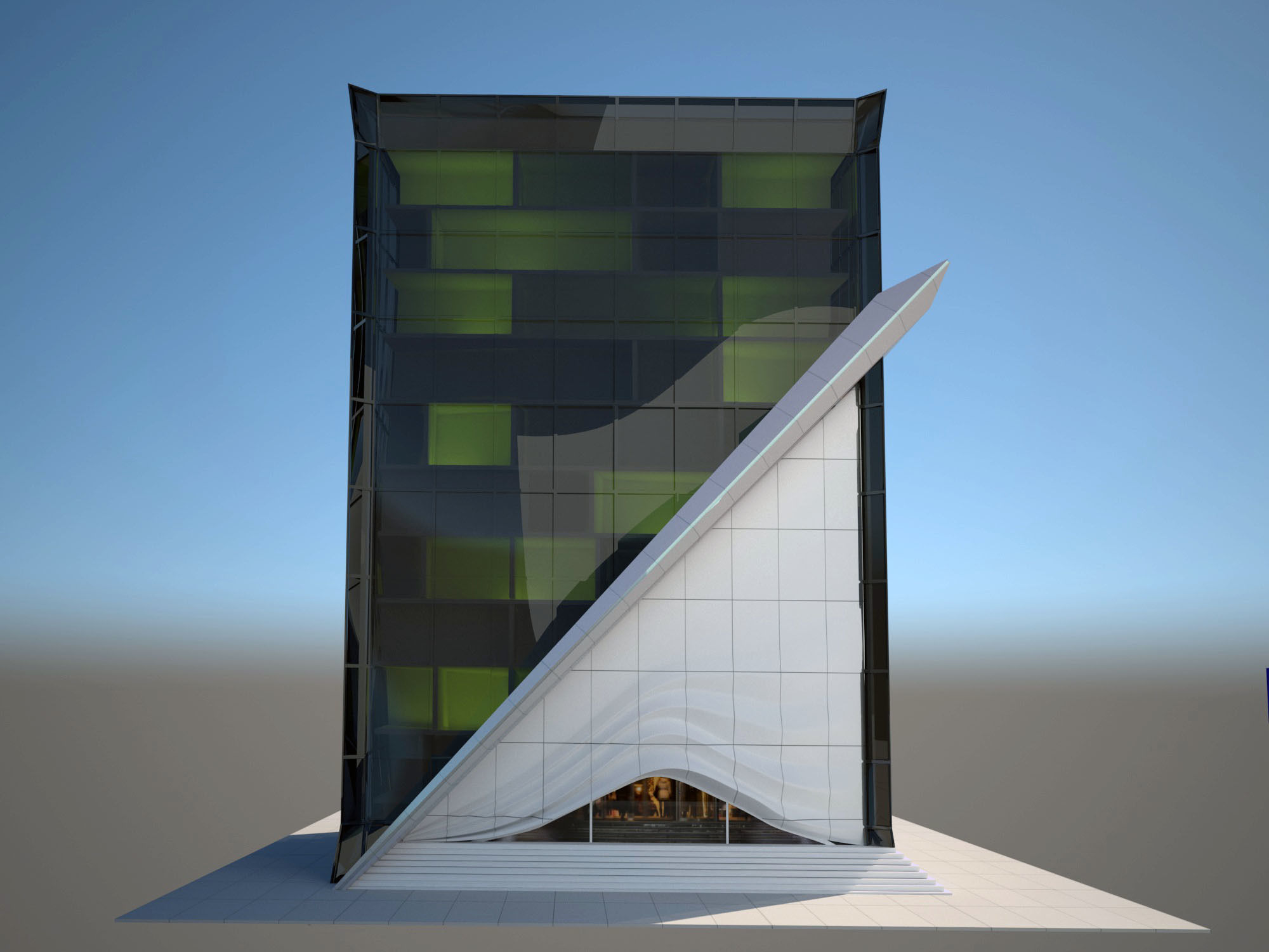 Modern Hospital Building  3D model_1