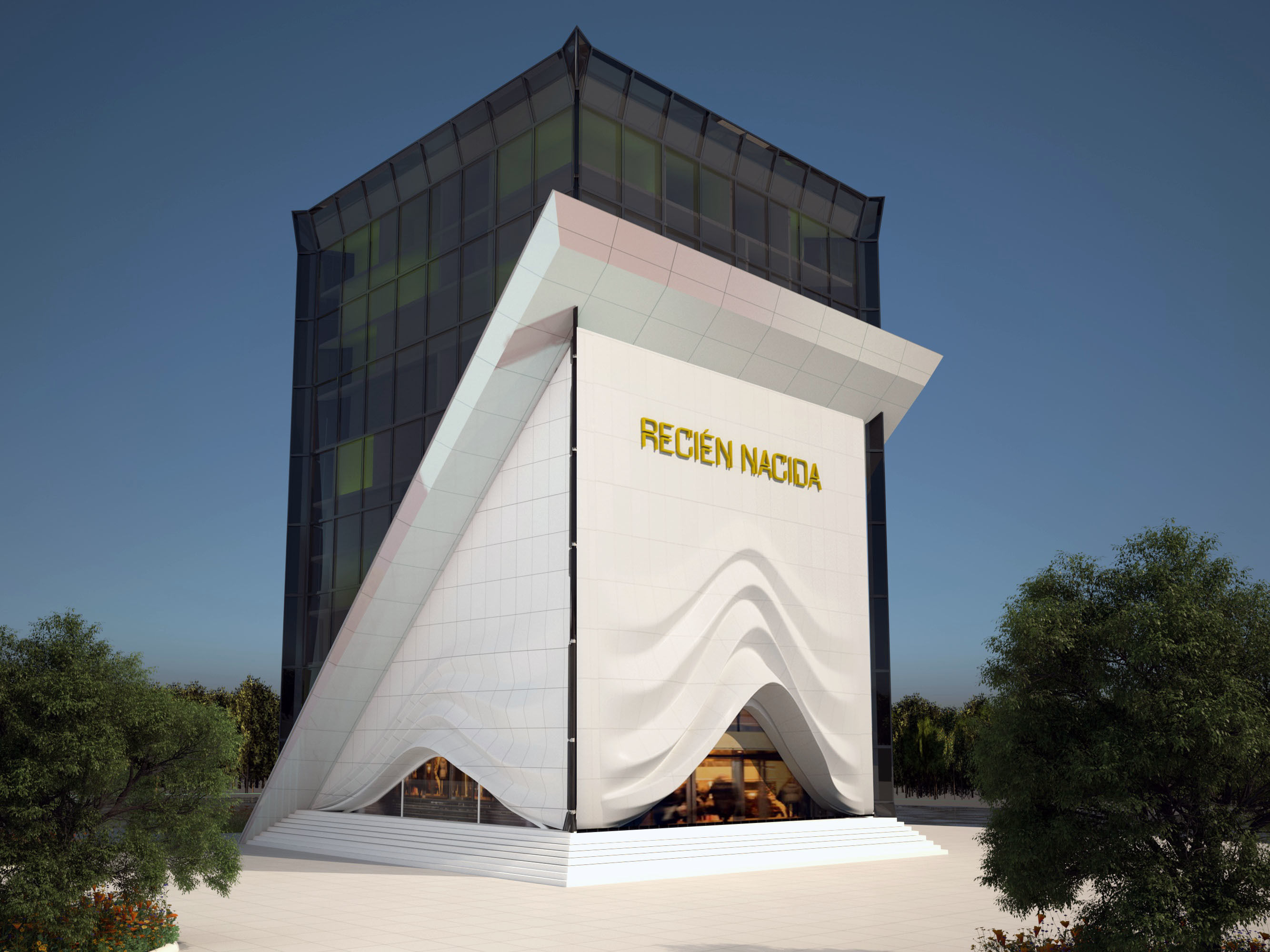 Modern Hospital Building  3D model_3