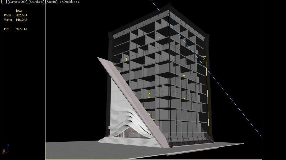 Modern Hospital Building  3D model_6