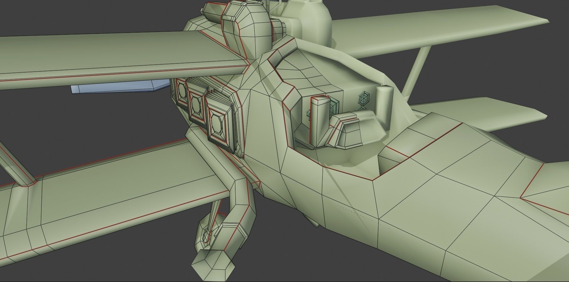 world war fighter jet Low-poly 3D model_1